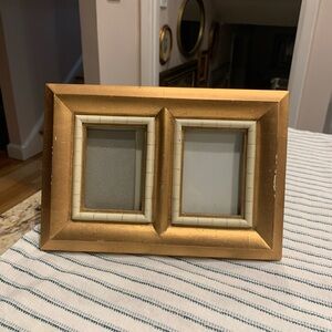 VINTAGE  Terragrafics  Gold Double Photo Frame